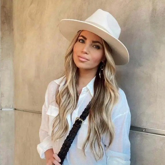 TERESSA FOGLIA Curateur Lynn Rachel Zoe Fedora Vegan Suede Boho Rancher Felt Hat - Picture 3 of 9